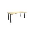 3253310165274-Bureau vague symétrique EXPRIM - L180 cm - Plateau imitation Erable - Pieds carbone--0