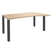 3253310164734-Bureau Vague EXPRIM - L140 cm - Retour droite - Plateau imitation Chêne clair - Pieds carbone--0