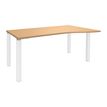 3253310164628-Bureau Vague EXPRIM - L140 cm - Retour droite - Plateau imitation Hêtre - Pieds blanc--3