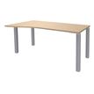 3253310165175-Bureau Vague EXPRIM - L160 cm - Retour gauche - Plateau imitation Chêne clair - Pieds alu--0