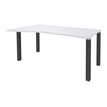 3253310164857-Bureau Vague EXPRIM - L140 cm - Retour gauche - Plateau Blanc perle - Pieds carbone--0