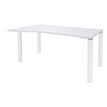 3253310164833-Bureau Vague EXPRIM - L140 cm - Retour gauche - Plateau Blanc perle - Pieds blanc--0