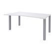 3253310164840-Bureau Vague EXPRIM - L140 cm - Retour gauche - Plateau Blanc perle - Pieds alu--0