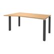 3253310164796-Bureau Vague EXPRIM - L140 cm - Retour gauche - Plateau imitation Hêtre - Pieds carbone--3