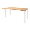 3253310164772-Bureau Vague EXPRIM - L140 cm - Retour gauche - Plateau imitation Hêtre - Pieds blanc--3