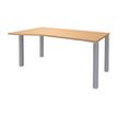 3253310165083-Bureau Vague EXPRIM - L160 cm - Retour gauche - Plateau imitation Hêtre - Pieds alu--3