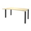 3253310164826-Bureau Vague EXPRIM - L140 cm - Retour gauche - Plateau imitation Erable - Pieds carbone--0