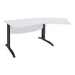 3253310150607-Bureau 135° IDRA - retour d'angle à droite - L180 cm - Pieds anthracite - plateau Blanc perle--0