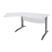 3253310150539-Bureau 135° IDRA - retour d'angle à gauche - L180 cm - Pieds aluminium - plateau Blanc perle--0