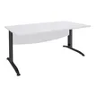 2012348123196-Bureau droit IDRA - L120 cm - Pieds anthracite - plateau Blanc perle--0