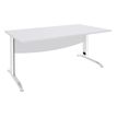 2012348122625-Bureau droit IDRA - L180 cm - Pieds blanc - plateau Blanc perle--0