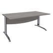 3253310161696-Bureau droit IDRA - L120 cm - Pieds alu - plateau imitation Chêne gris--0