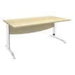 2012348122601-Bureau droit IDRA - L180 cm - Pieds blanc - plateau imitation Erable--0