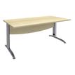 2012348123059-Bureau droit IDRA - L140 cm - Pieds alu - plateau imitation Erable--0