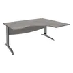 3253310161542-Bureau compact à droite IDRA - L160 cm - Pieds alu - plateau imitation Chêne gris (Pieds de renfort obligatoire à rajou--0