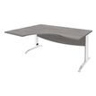 3253310161467-Bureau compact à gauche IDRA - L180 cm - Pieds blanc - plateau imitation Chêne gris (Pieds de renfort obligatoire à rajou--0