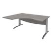 3253310161511-Bureau compact à gauche IDRA - L160 cm - Pieds alu - plateau imitation Chêne gris (Pieds de renfort obligatoire à rajou--0