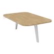 3253310179639-Table d'extension ou intermédiare ILO - L67xP114 cm - pieds blanc - structure chêne clair--0