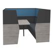 3253310169999-Box acoustique IN'TEAM - L210 x H 150 x P170 cm - 6 places avec table - structure chêne gris et carbone - pan--0