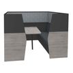 3253310170001-Box acoustique IN'TEAM - L210 x H 150 x P170 cm - 6 places avec table - structure chêne gris et carbone - pan--0