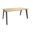 3253310162174-Bureau simple STEELY - L180 cm - Bureau de départ - Pieds carbone - plateau imitation Chêne clair--0