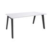 3253310161948-Bureau simple STEELY - L120 cm - Bureau de départ - Pieds carbone - plateau Blanc perle--0