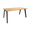 3253310161900-Bureau simple STEELY - L120 cm - Bureau de départ - Pieds carbone - plateau imitation Hêtre--0