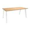 3253310161894-Bureau simple STEELY - L120 cm - Bureau de départ - Pieds blanc - plateau imitation Hêtre--0