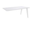 3253310162235-Bureau simple STEELY - L120 cm - Bureau suivant - Pieds blanc - plateau Blanc Perle--0