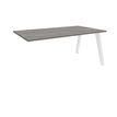 3253310162273-Bureau simple STEELY - L120 cm - Bureau suivant - Pieds blanc - plateau imitation Chêne gris--0