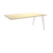 3253310162211-Bureau simple STEELY - L120 cm - Bureau suivant - Pieds blanc - plateau imitation Erable--0