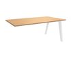 3253310162297-Bureau simple STEELY - L140 cm - Bureau suivant - Pieds blanc - plateau imitation Hêtre--0