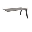 3253310162389-Bureau simple STEELY - L140 cm - Bureau suivant - Pieds carbone - plateau imitation Chêne gris--0