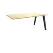 3253310162327-Bureau simple STEELY - L140 cm - Bureau suivant - Pieds carbone - plateau imitation Erable--0