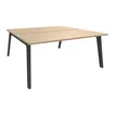 Bureau double STEELY - L140 cm - Double face Depart - Pieds carbone - plateau imitation Chêne clair