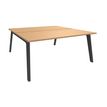 3253310162600-Bureau double STEELY - L120 cm - Double face Depart - Pieds carbone - plateau imitation Hêtre--0