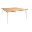 3253310162754-Bureau double STEELY - L160 cm - Double face Depart - Pieds blanc - plateau imitation Hêtre--0