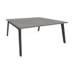 3253310162662-Bureau double STEELY - L120 cm - Double face Depart - Pieds carbone - plateau imitation Chêne gris--0