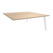 3253310162976-Bureau double STEELY - L120 cm - Double face Suivant - Pieds blanc - plateau imitation Chêne clair--0