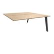 3253310163089-Bureau double STEELY - L140 cm - Double face Suivant - Pieds carbone - plateau imitation Chêne clair--0