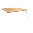 3253310163010-Bureau double STEELY - L140 cm - Double face Suivant - Pieds blanc - plateau imitation Hêtre--0