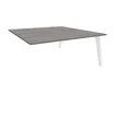 3253310163096-Bureau double STEELY - L140 cm - Double face Suivant - Pieds blanc - plateau imitation Chêne gris--0