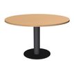 3253310171329-Table de réunion ronde - diam 100 cm - pieds tulipe anthracite - plateau imitation hêtre--0