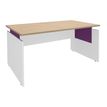 3253310147461-Bureau INEO JET UP Bureau Vallée - Réglable en hauteur - L160 x H74/78/82 x P80 cm - Pieds blanc - plateau imitation chêne clair - E--0