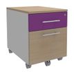 3253310147935-Caisson mobile INEO JET UP Bureau Vallée - L43 x H56 x P60 cm - 2 Tiroirs dont 1 dossier suspendu - façade imitation chêne--0