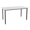 3253310154773-Table de réunion Rectangulaire - 160 x 80 cm - Pieds carrés anthracite - blanc perle--0