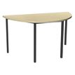 3253310129856-Table de réunion Demi-lune - 120 x 60 cm - Pieds carrés anthracite - imitation érable--0