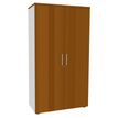 404000124160-Armoire haute IRIS - H180 x L80 x P47 - 2 portes - Corps Blanc perle - Dessus et portes imitation Merisi--0