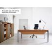 3483600174598-Bureau bois SLIVER - 190 cm - Pieds métal - Noyer et bronze--2