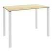 3253310165908-Table Lounge - L120xH105xP60 cm - 4 Pieds blancs - plateau imitation érable--0